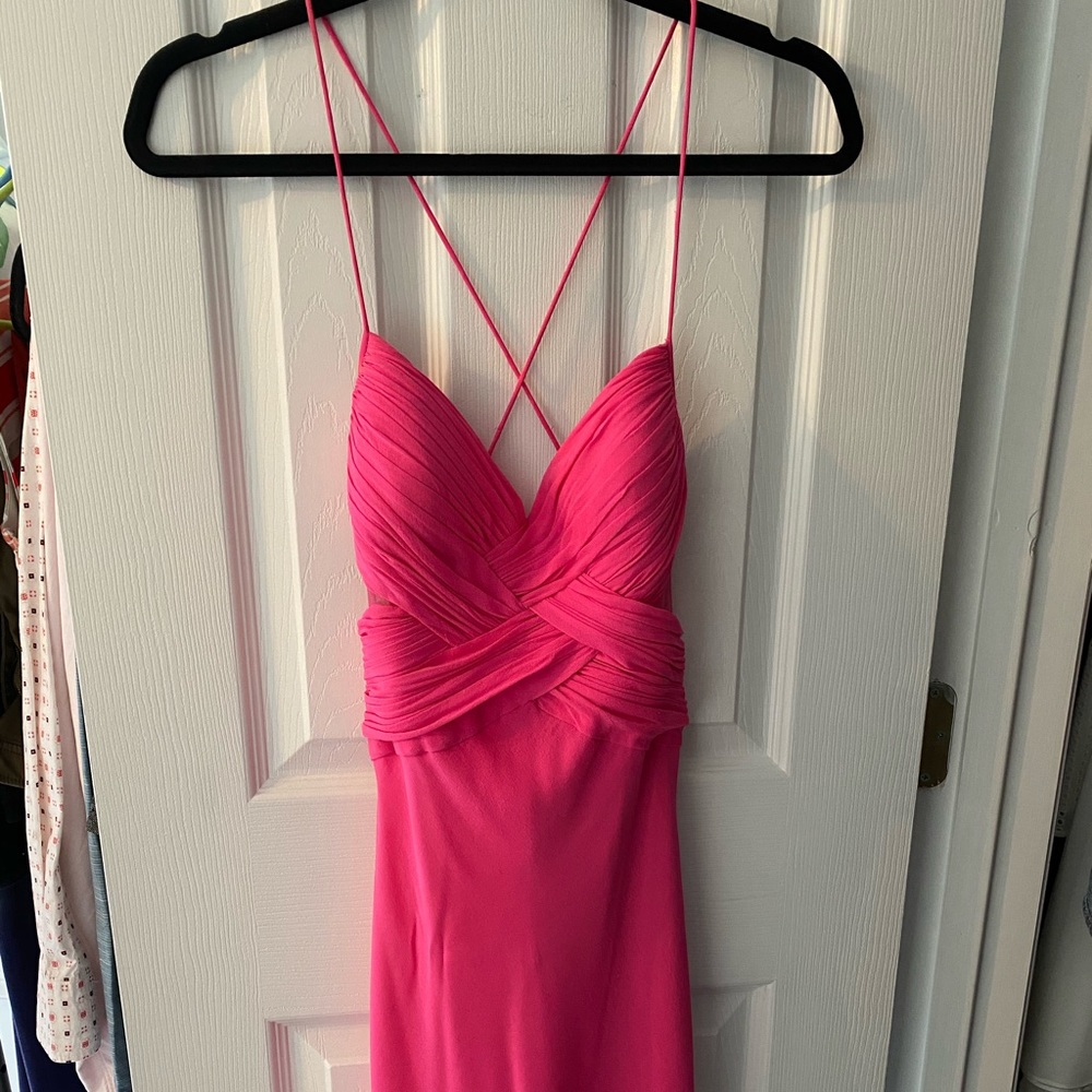 Cache Hot Pink 100% silk formal dress size 4
